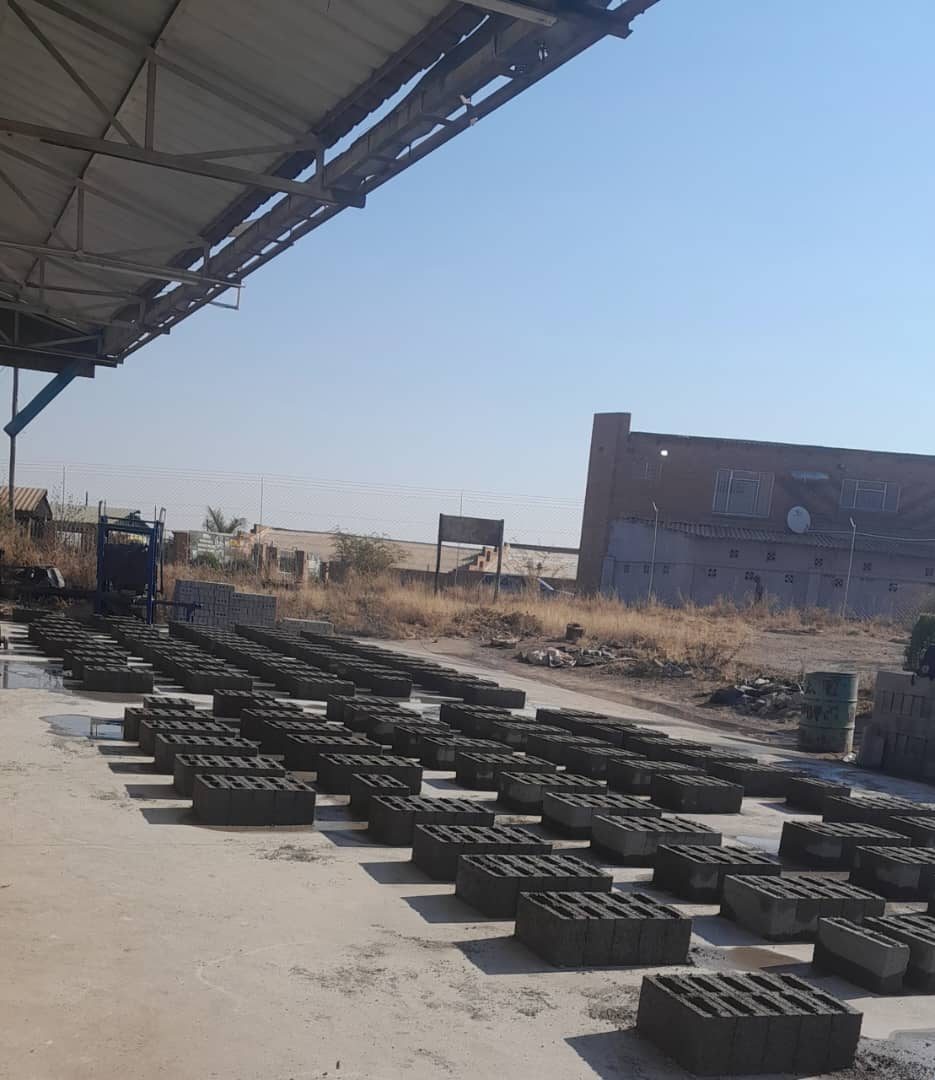 Fresh blocks laid out to cure